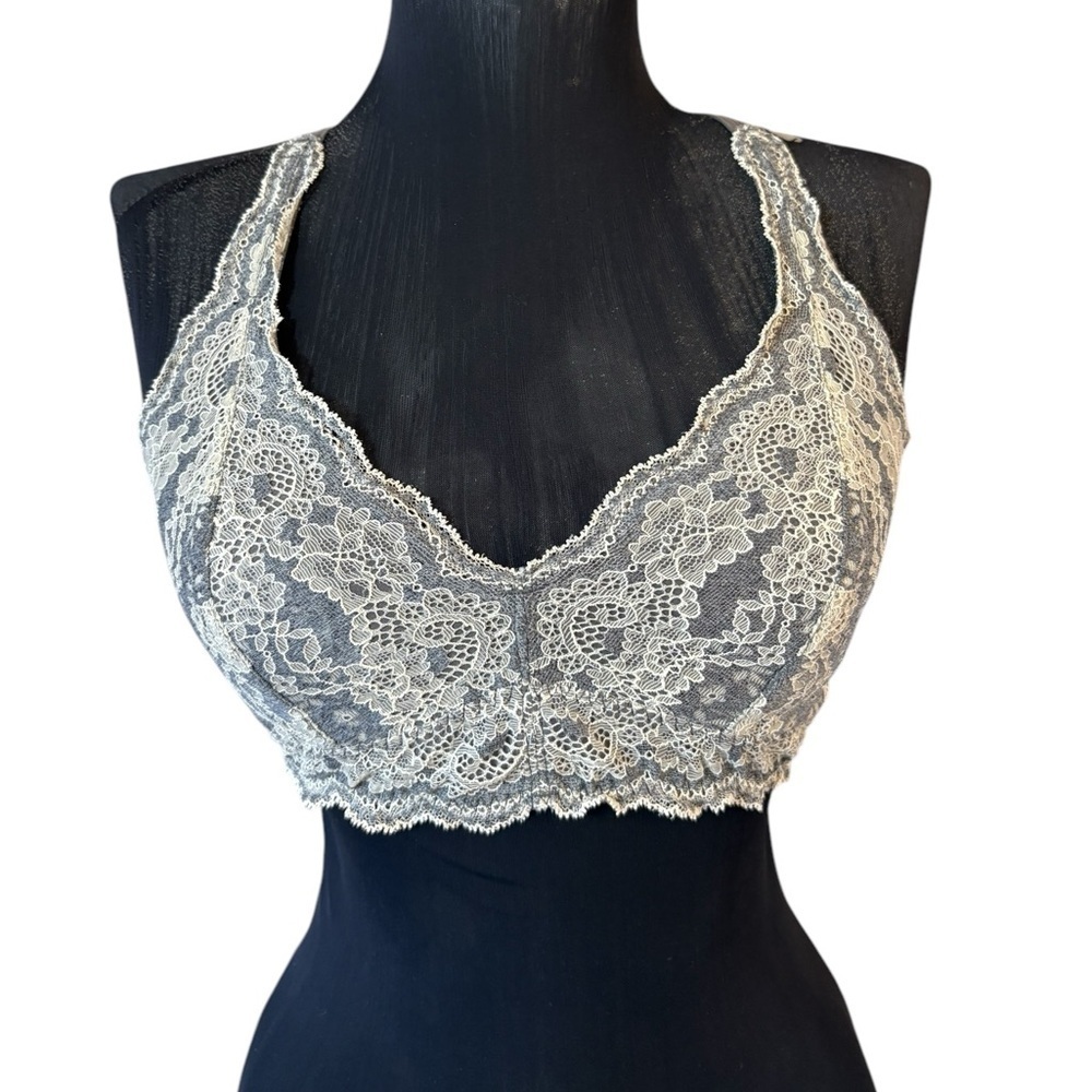 Felina Gray Lace Bralette Small